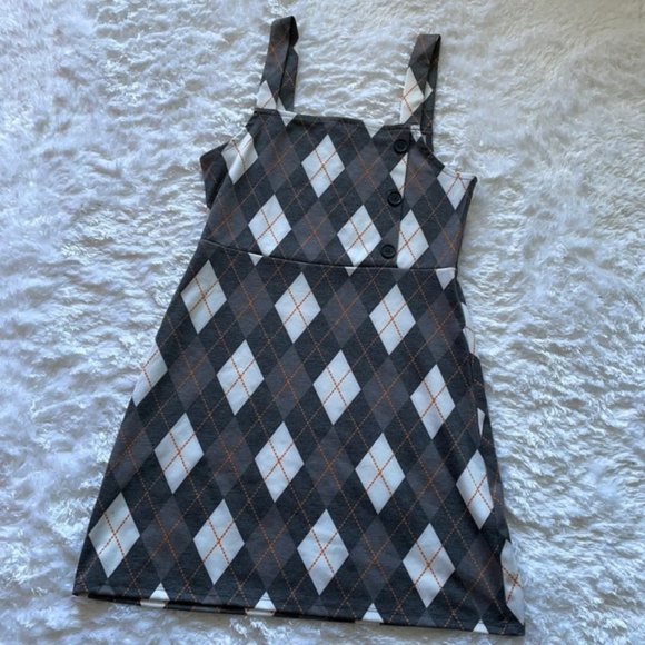Argyle School Inspired Pinafore Dress - Picture 1 of 4